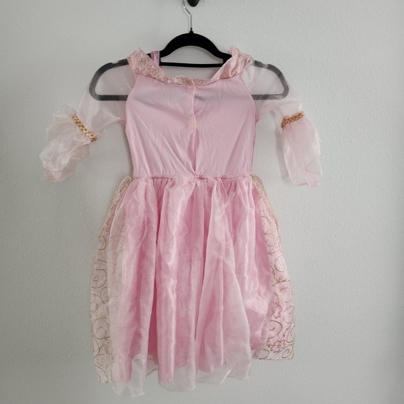 Disney Princess Aurora Sleeping Beauty Pink Gold Costume Dress Girls Toddler - Picture 7 of 8